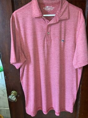 Vineyard Vines Destin stripe ON THE GO SANKATY red performance polo shirt